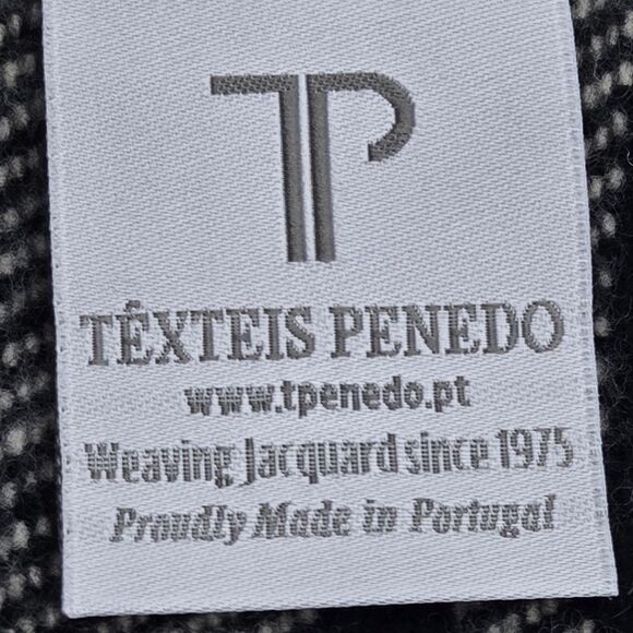 Penedo Weaving Jacquard Oversized Throw Blanket Plaid Cream Black 50x70 Portugal - Picture 2 of 8